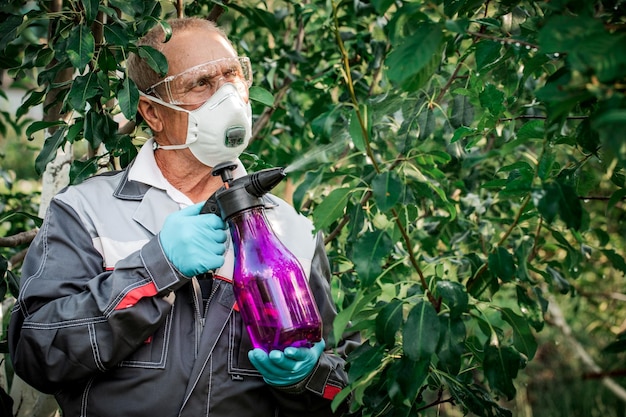 worker sprays organic pesticides plants 544249 6764